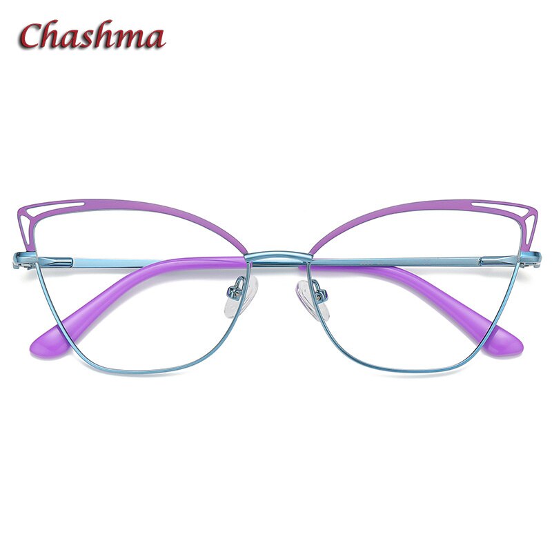 Chashma Ochki Women Full Rim Square Cat Eye Stainless Steel Eyeglasses 3038 Full Rim Chashma Ochki C6  