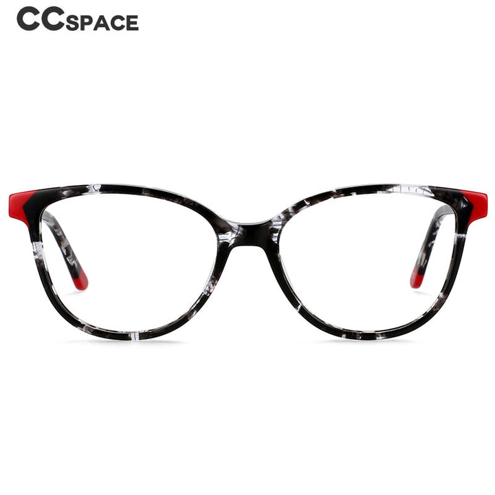 CCspace Women's Full Rim Round Acetate Frame Eyeglasses 54552 Full Rim CCspace