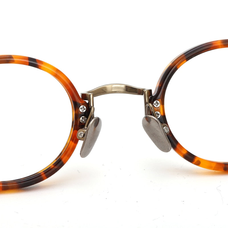 Muzz Unisex Full Rim Small Round Acetate Titanium Eyeglasses 180 Full Rim Muzz