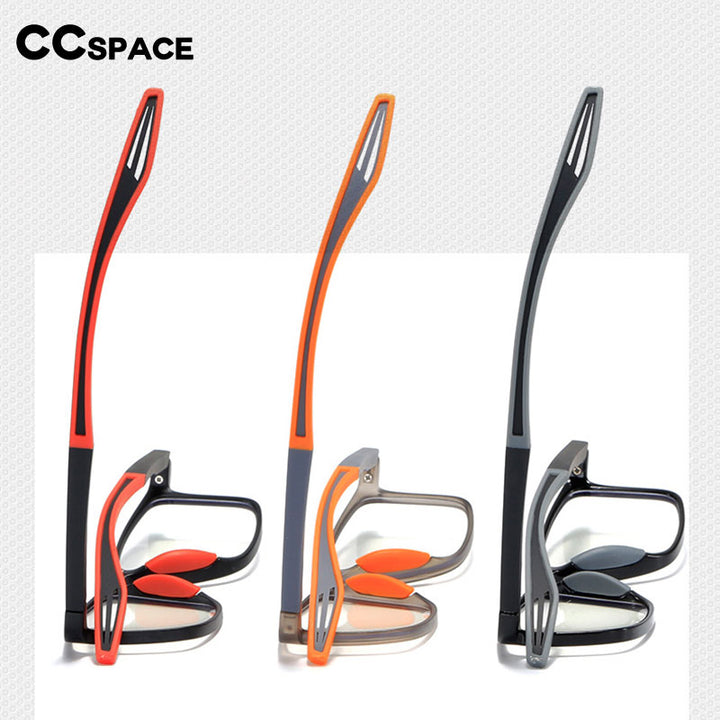 CCSpace Youth Unisex Full Rim Square TR 90 Titanium Myopic Sport Reading Glasses 55419 Reading Glasses CCspace   
