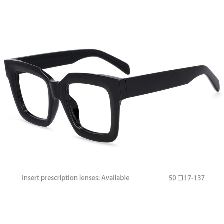 CCspace Unisex Oversized Square Resin Frame Eyeglasses 54406 Full Rim CCspace black China