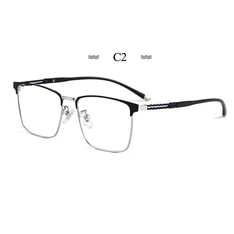 Hotochki Men's Full Rim Square Tr 90 Titanium Frame Eyeglasses T8611t Full Rim Hotochki C2
