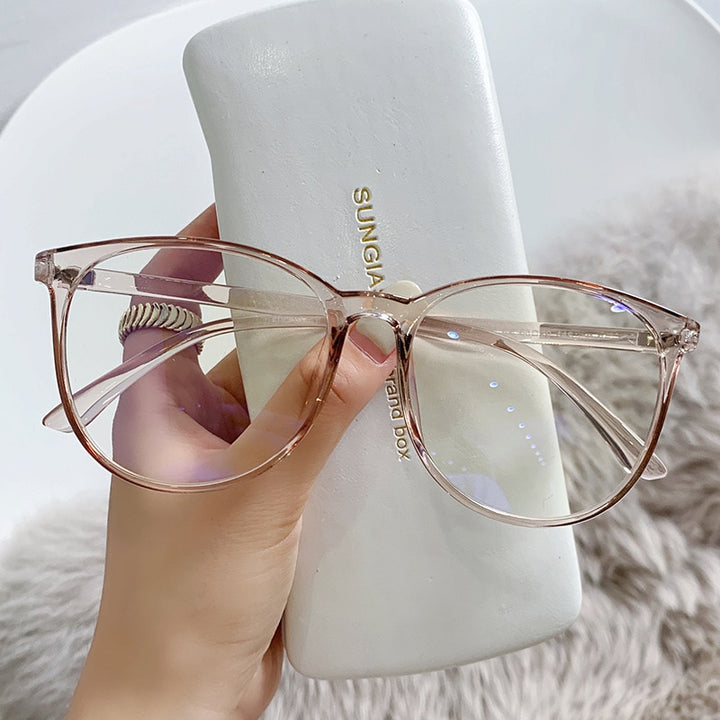 CCspace Unisex Full Rim Oversized Square Tr 90 Eyeglasses 55875 Full Rim CCspace China Tea