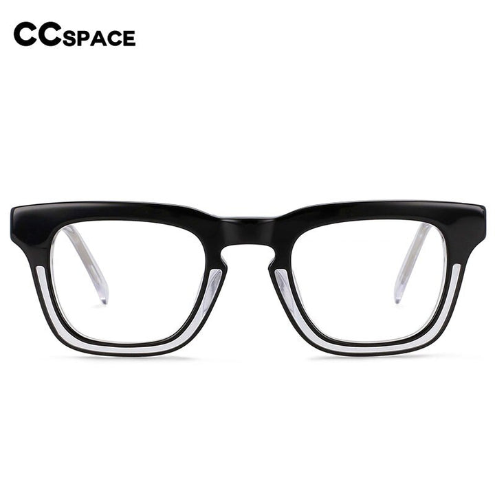 CCspace Unisex Full Rim Square Acetate Frame Eyeglasses 54386 Full Rim CCspace