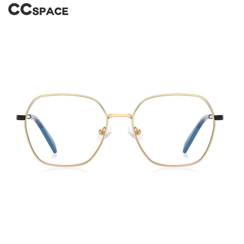 CCspace Women's Full Rim Polygon Square Stainless Steel Eyeglasses 54712 Full Rim CCspace