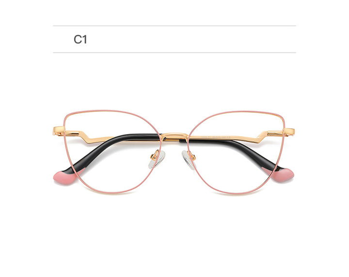 Hotony Unisex Full Rim Cat Eye Alloy Frame Eyeglasses 3043 Full Rim Hotony