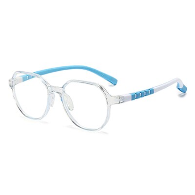 Ralferty Unisex Children's Full Rim Flat Top Round Tr 90 Acetate Silicone Eyeglasses M91032 Full Rim Ralferty C7 Transparent China