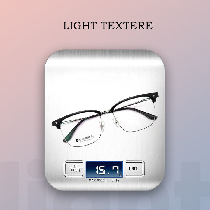 Yimaruili Men's Full Rim Square Acetate Alloy Eyeglasses M224 Full Rim Yimaruili Eyeglasses