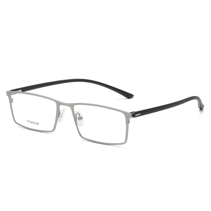 Reven Jate Unisex Full Rim Square Titanium Eyeglasses P9850 Full Rim Reven Jate silver