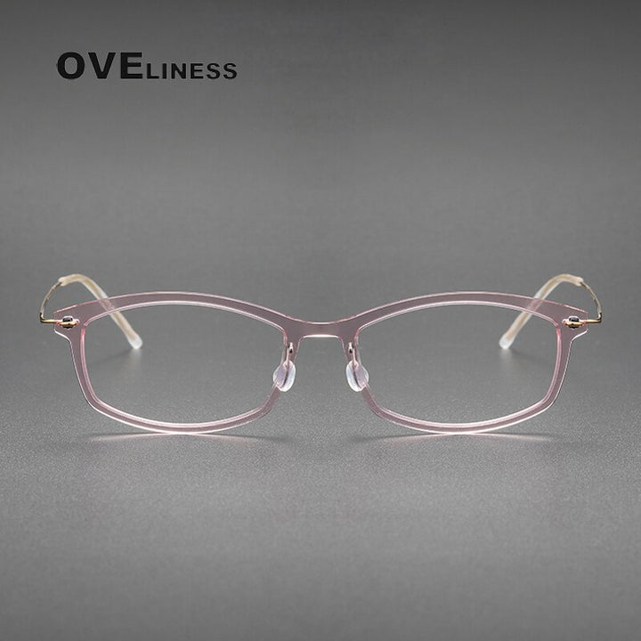 Oveliness Unisex Full Rim Square Screwless Acetate Titanium Eyeglasses 6512 Full Rim Oveliness