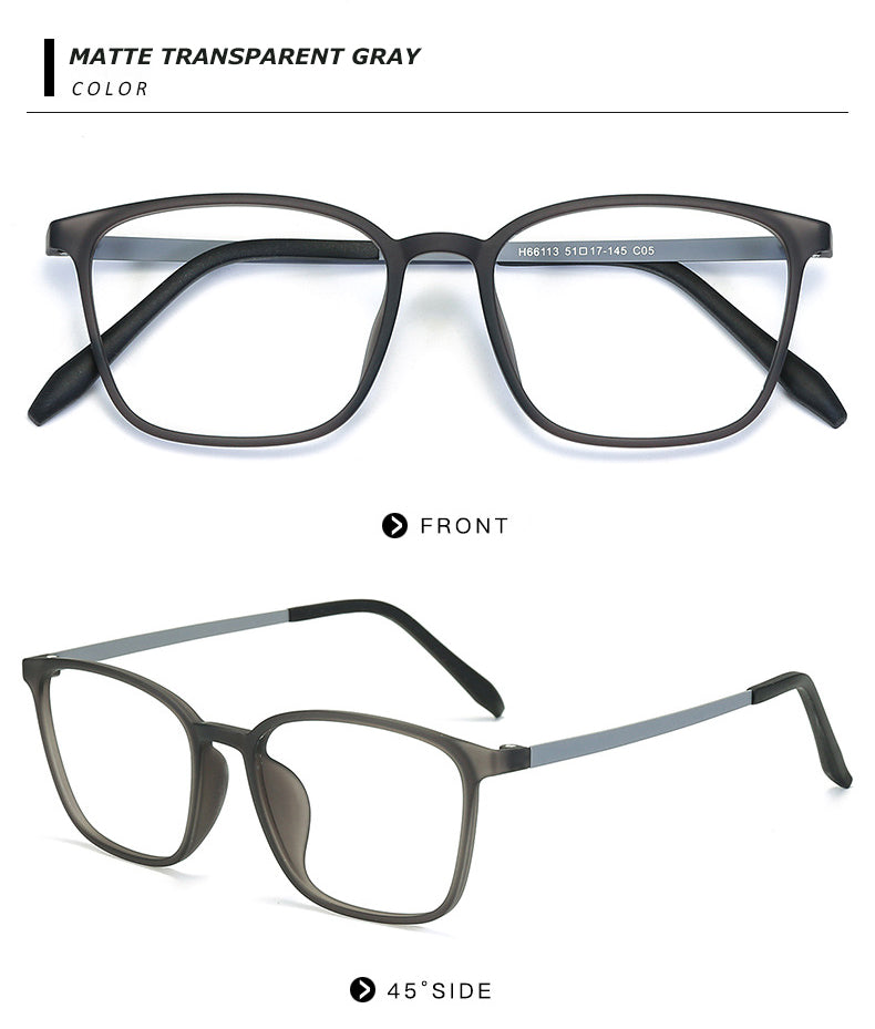 Chashma Unisex Full Rim Ultem Titanium Square Frame Eyeglasses 66113 Full Rim Chashma