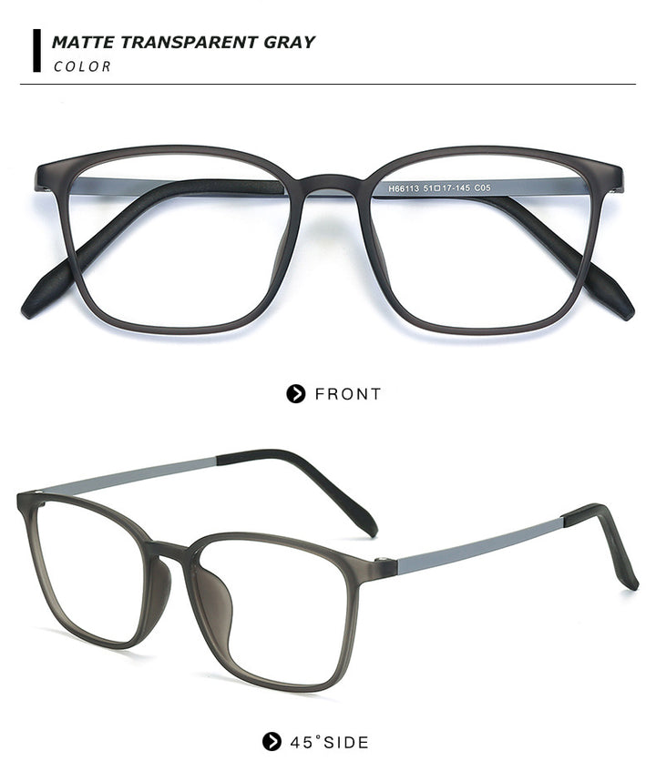 Chashma Unisex Full Rim Ultem Titanium Square Frame Eyeglasses 66113 Full Rim Chashma