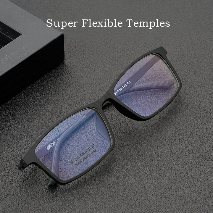 Yimaruili Unisex Full Rim Square Tr 90 Titanium Eyeglasses 023094 Full Rim Yimaruili Eyeglasses