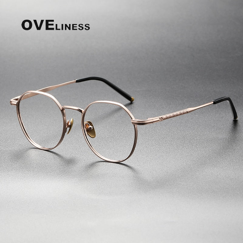 Oveliness Unisex Full Rim Round Square Titanium Eyeglasses Mira Full Rim Oveliness rose gold