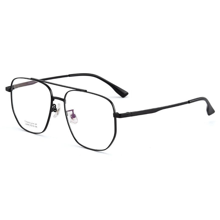 Bclear Unisex Full Rim Square Double Bridge Titanium Eyeglasses Lb5378 Full Rim Bclear