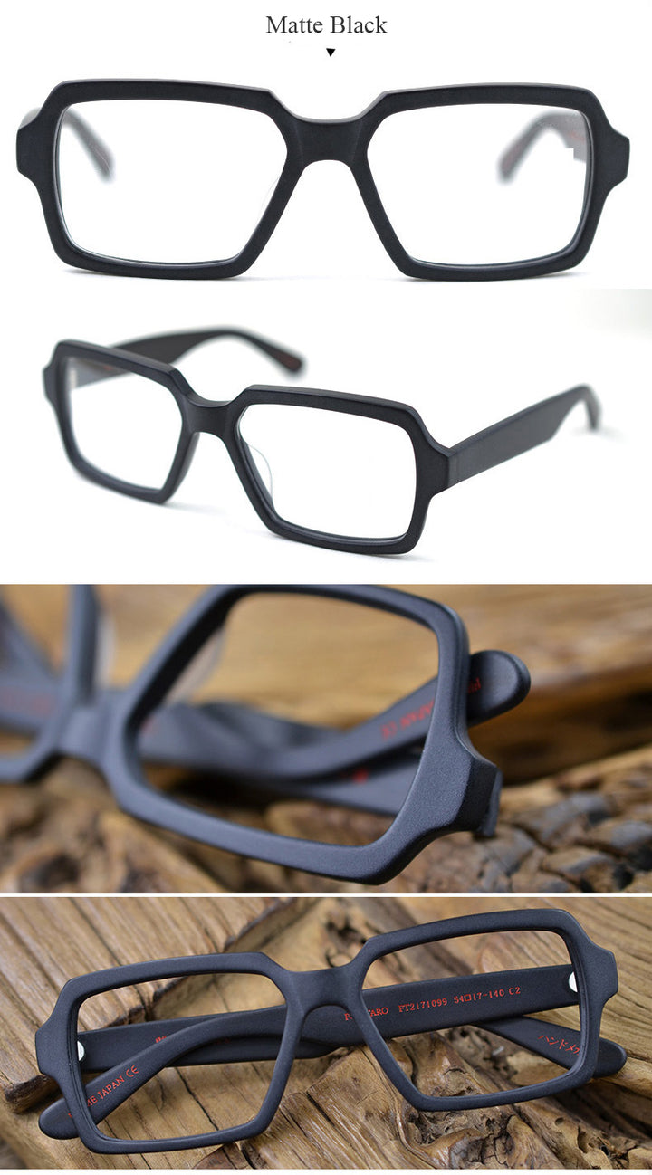Hdcrafter Men's Full Rim Oversized Square Acetate Frame Eyeglasses Ft2171099 Full Rim Hdcrafter Eyeglasses