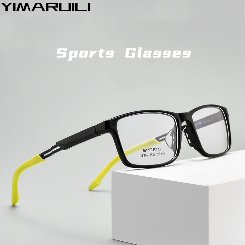 Yimaruili Unisex Full Rim Square Ultem Silicone Sports Eyeglasses 6202g Full Rim Yimaruili Eyeglasses   