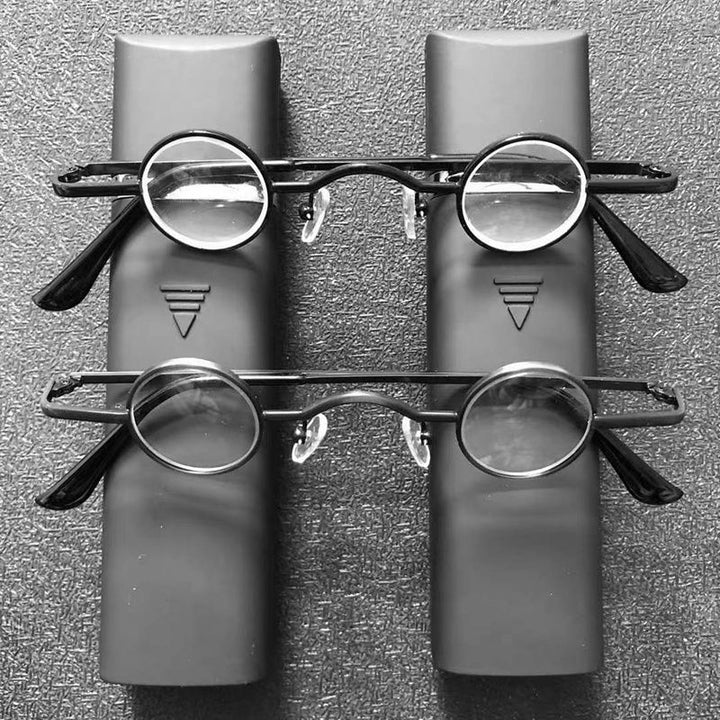 Cubojue Unisex Full Rim Small Round Alloy Myopic Reading Glasses Reading Glasses Cubojue