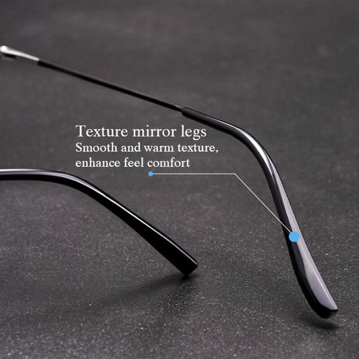 Hotochki Men's Full/Semi Rim SquareTitanium Frame Eyeglasses 0608-0606 Semi Rim Hotochki