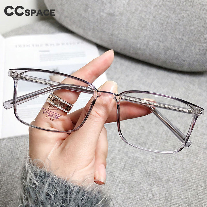 CCspace Unisex Full Rim Rectangle Square Tr 90 Titanium Eyeglasses 56335 Full Rim CCspace