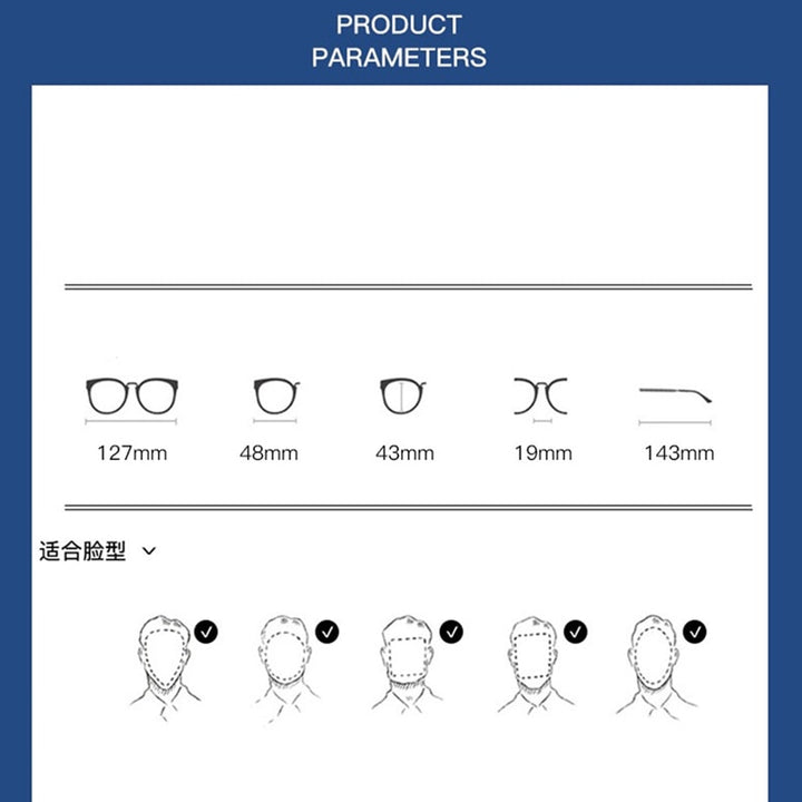 Bclear Unisex Full Rim Round Titanium Eyeglasses Lb5341 Full Rim Bclear