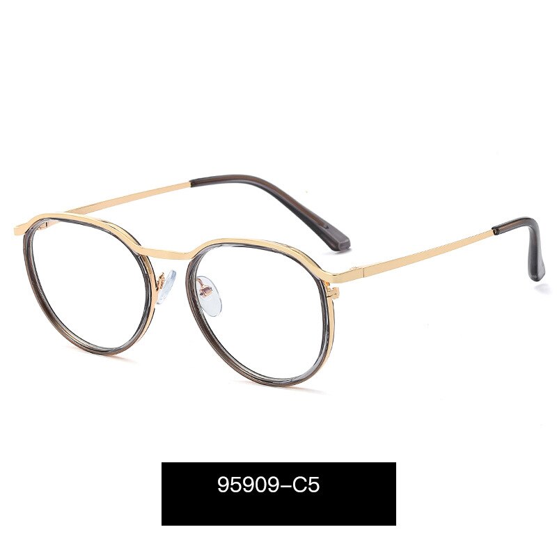 Hotony Women's Full Rim Round TR 90 Resin Alloy Frame Eyeglasses 95909 Full Rim Hotony C5