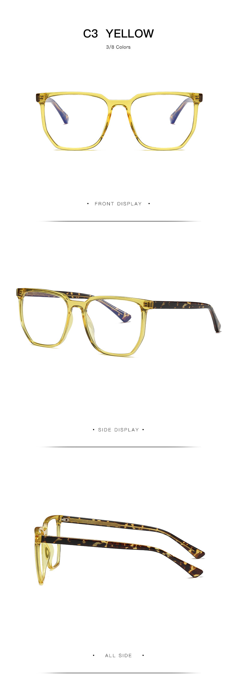 Gmei Unisex Full Rim TR 90 Titanium Square Frame Eyeglasses 2034 Full Rim Gmei Optical