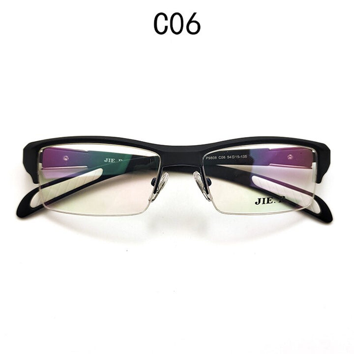 Cubojue Unisex Semi Rim Square Tr 90 Titanium Myopic Photochromic Reading Glasses P9808 Reading Glasses Cubojue