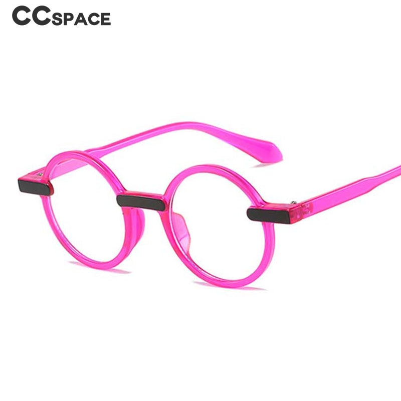 CCspace Unisex Full Rim Round Acetate Eyeglasses 55081 Full Rim CCspace