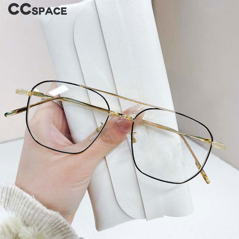 CCspace Unisex Full Rim Square Double Bridge Alloy Eyeglasses 55896 Full Rim CCspace