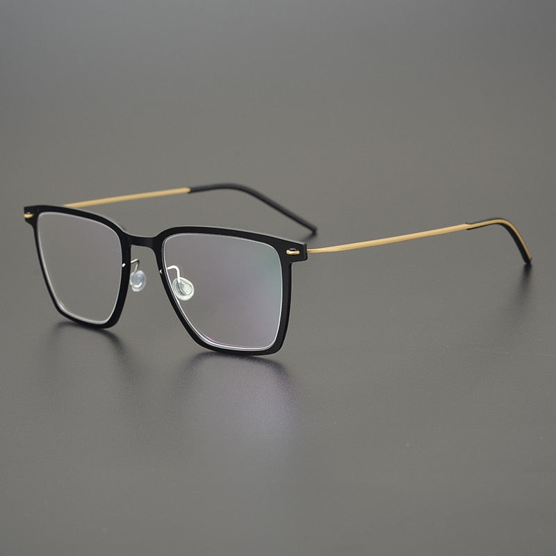Gatenac Unisex Full Rim Square Acetate Titanium Eyeglasses Gxyj950 Full Rim Gatenac