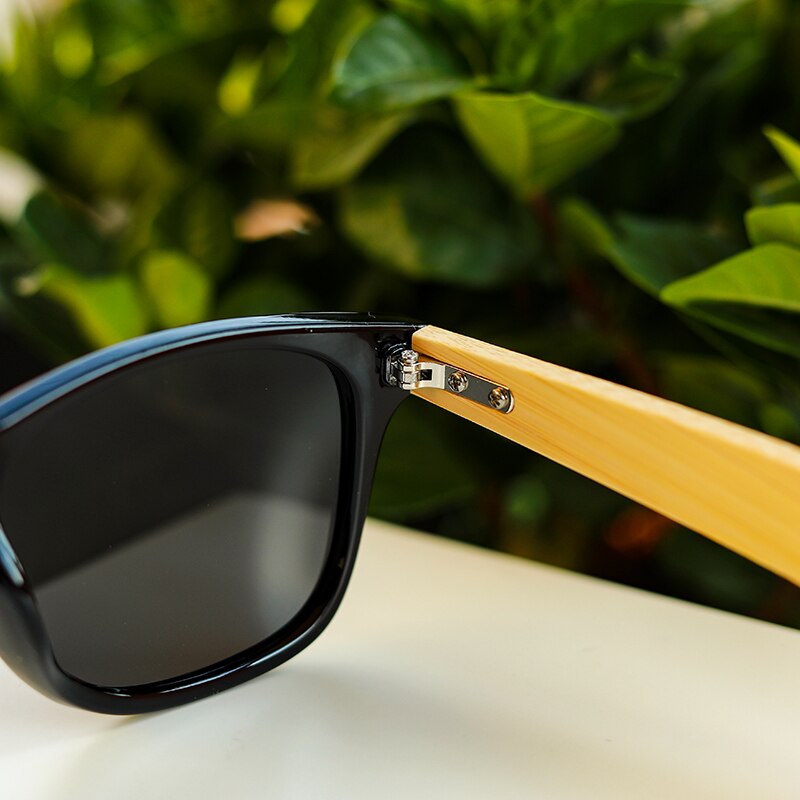 Oley Unisex Square Bamboo Wood Handcrafted Polarized Sunglasses Yz2140 Sunglasses Oley