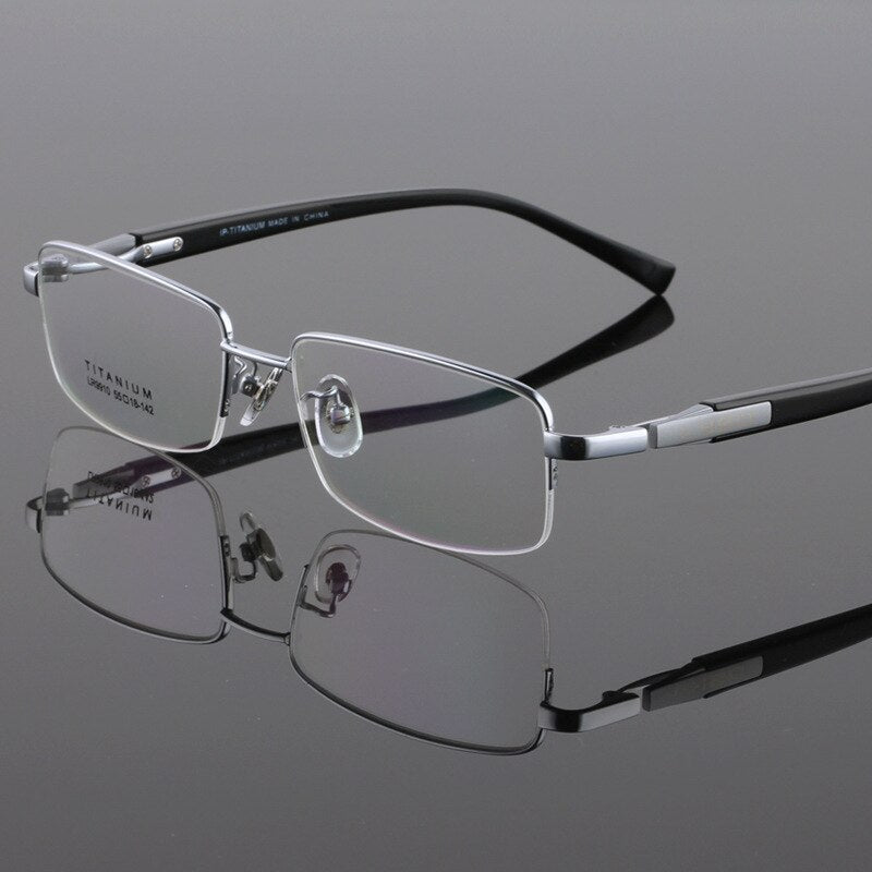 Zirosat Unisex Semi Rim Square Titanium Eyeglasses 9910 Semi Rim Zirosat