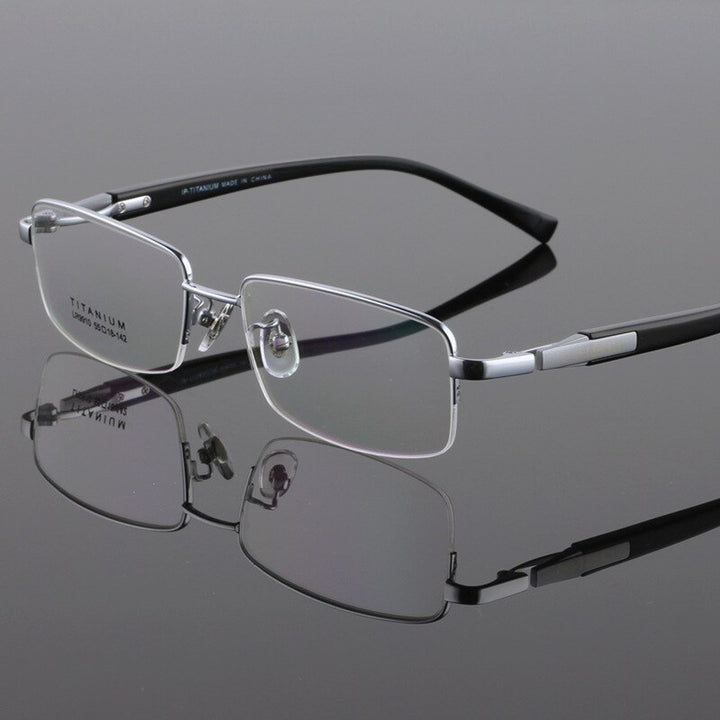 Zirosat Unisex Semi Rim Square Titanium Eyeglasses 9910 Semi Rim Zirosat