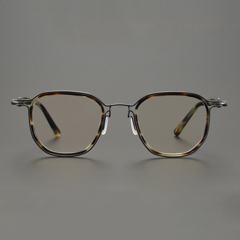 Gatenac Unisex Full Rim Square Titanium Acetate Frame Eyeglasses Gxyj815 Full Rim Gatenac