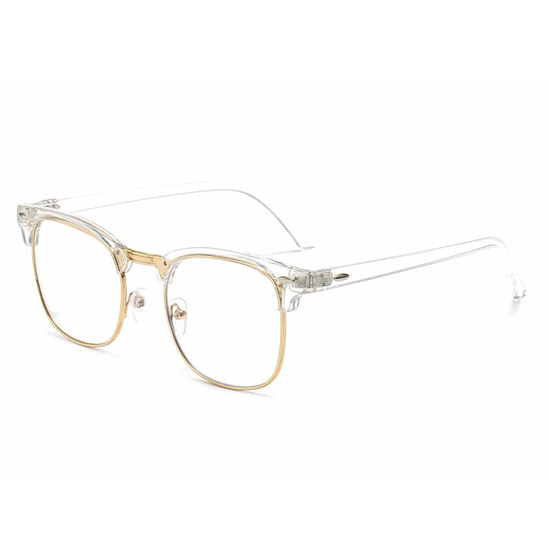 CCspace Unisex Full Rim Square Tr 90 Eyeglasses 54622 Full Rim CCspace China Clear-gold