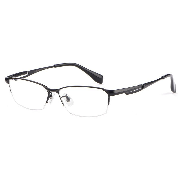 Hotochki Men's Semi Rim Rectangle Titanium Frame Eyeglasses E85759 Semi Rim Hotochki