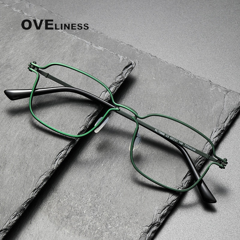 Oveliness Unisex Full Rim Square Titanium Eyeglasses 5898 Full Rim Oveliness