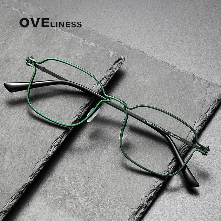 Oveliness Unisex Full Rim Square Titanium Eyeglasses 5898 Full Rim Oveliness