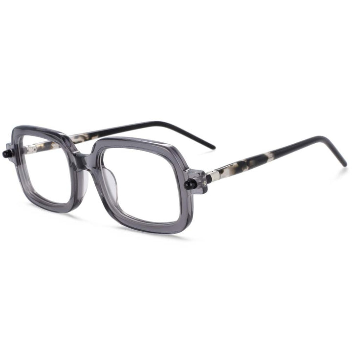 CCspace Unisex Full Rim Square Acetate Frame Eyeglasses 54163 Full Rim CCspace Gray