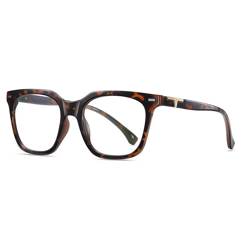 CCspace Unisex Full RIm Square Tr 90 Titanium Eyeglasses 55171 Full Rim CCspace China Leopard
