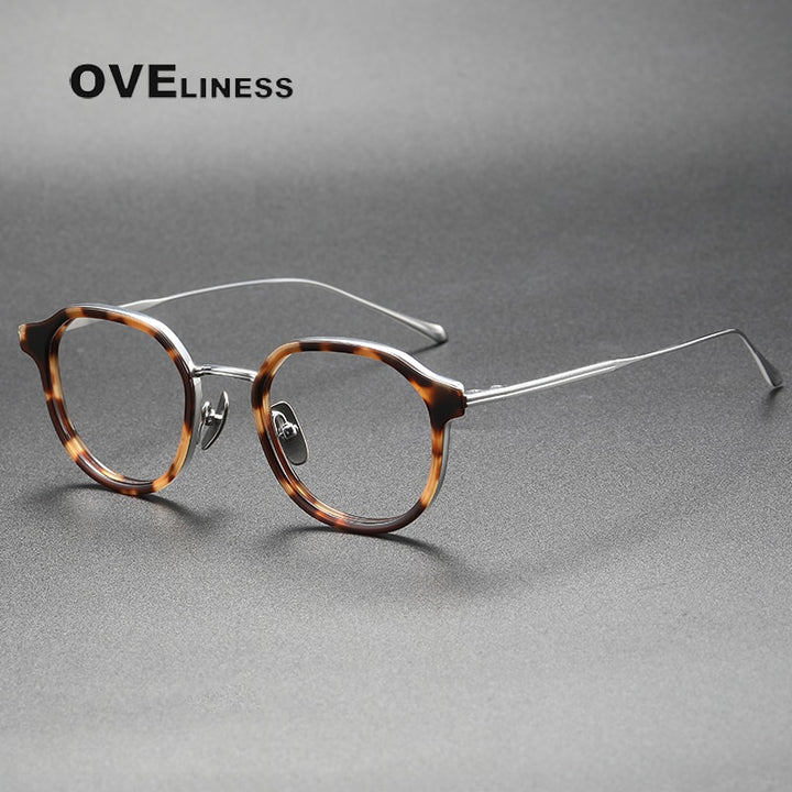 Oveliness Unisex Full Rim Round Acetate Titanium Eyeglasses Tango Full Rim Oveliness