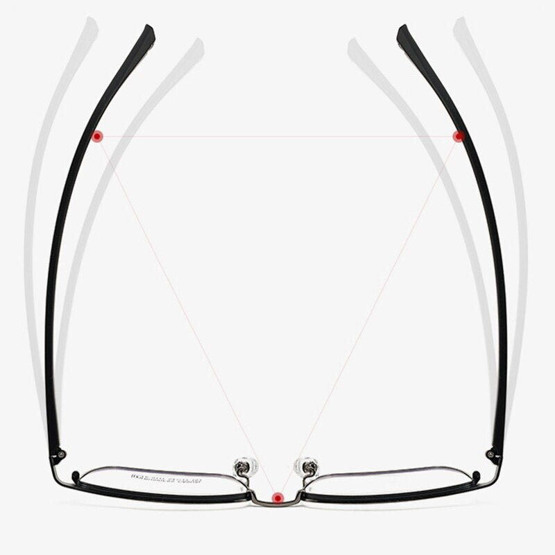 Hotochki Men's Full Rim Square Titanium Alloy Frame Eyeglasses K9111 Full Rim Hotochki