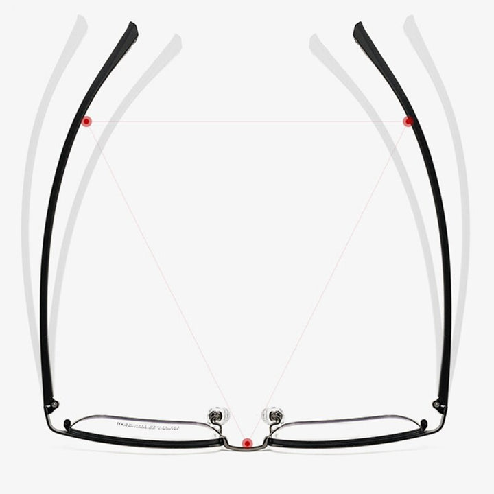 Hotochki Men's Full Rim Square Titanium Alloy Frame Eyeglasses K9111 Full Rim Hotochki