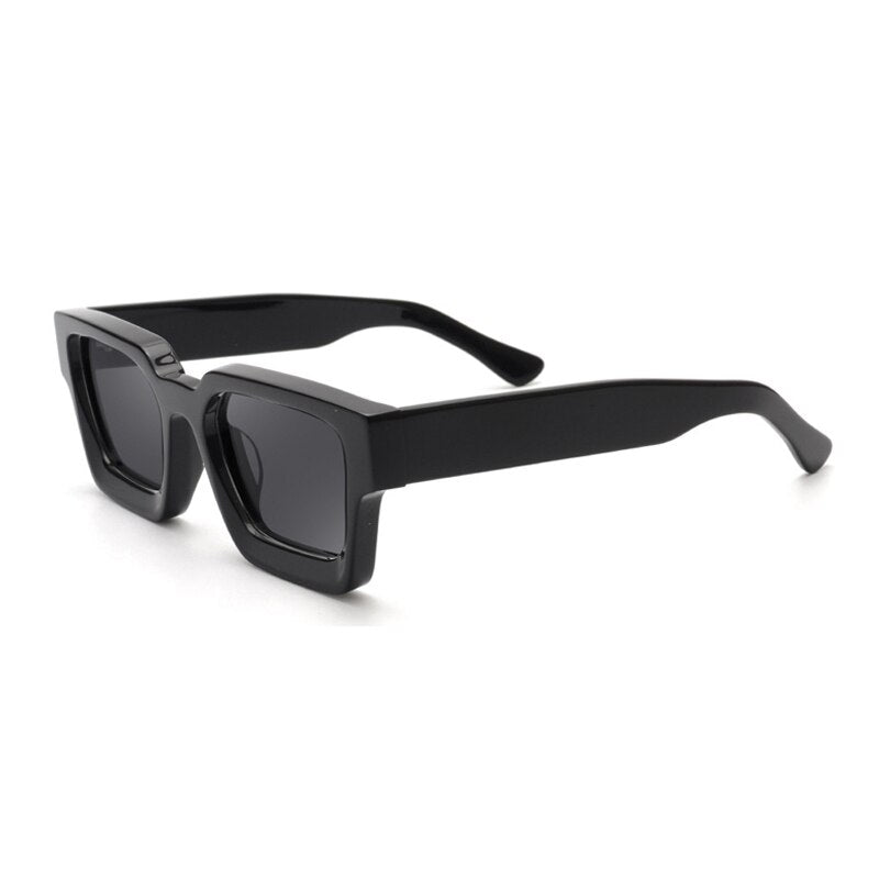 Gatenac Women's Full Rim Rectangle Acetate Frame Polarized Sunglasses Tyj66 Sunglasses Gatenac Black