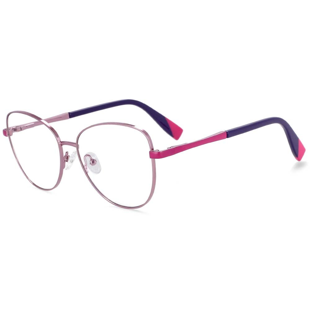CCspace Unisex Full Rim Square Cat Eye Alloy Frame Eyeglasse 54262 Full Rim CCspace 54262 Purple