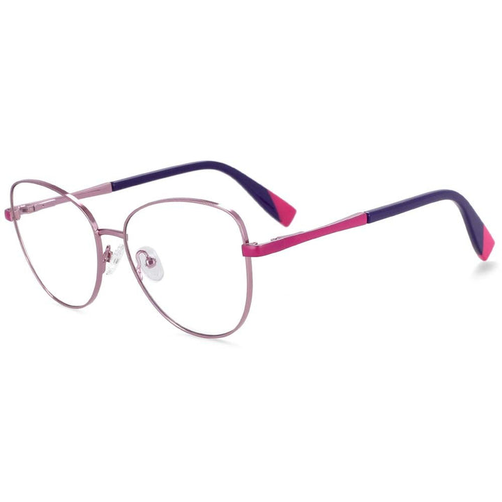 CCspace Unisex Full Rim Square Cat Eye Alloy Frame Eyeglasse 54262 Full Rim CCspace 54262 Purple