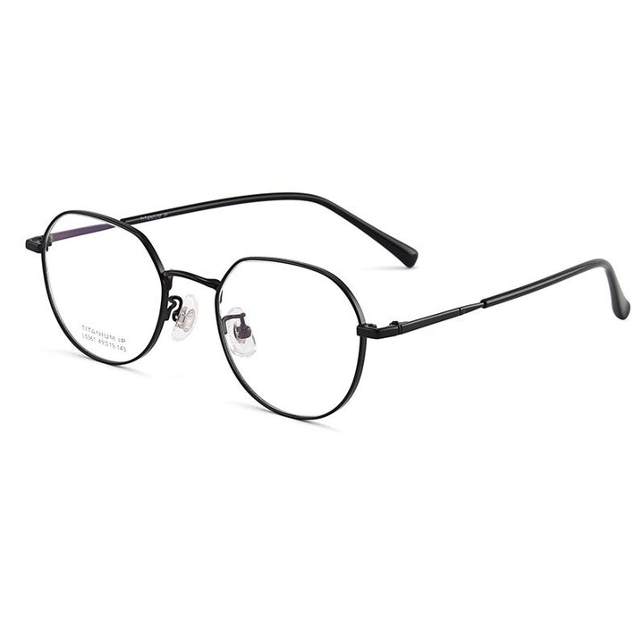 Bclear Unisex Full Rim Polygon Titanium Eyeglasses Lb5361 Full Rim Bclear