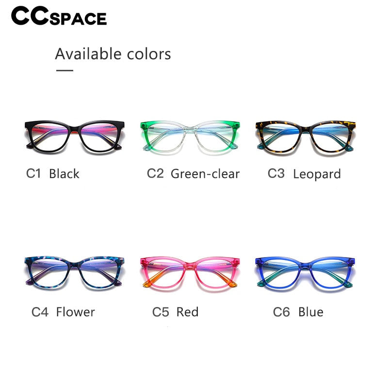 CCspace Youth's Unisex Full Rim Square Tr 90 Titanium Eyeglasses 54525 Full Rim CCspace
