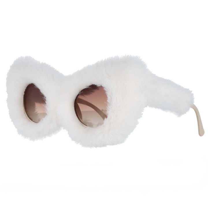 CCspace Women's Full Rim Velvet/Resin Cat Eye Sunglasses 54190 Sunglasses CCspace Sunglasses white